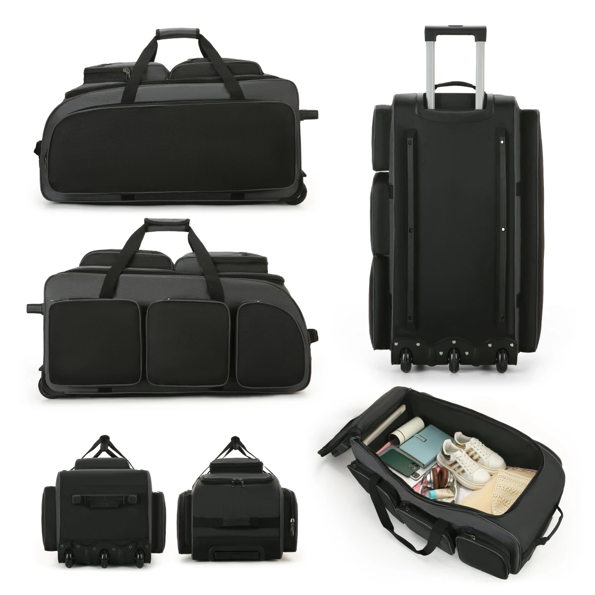 Storage Luggage Bag for Women, Foldable Fashionable Trolley Bag, Large Capacity, Lightweight Handbag for Men, Short-Distance Travel Bag, Carry-On Travel Bag for Overseas Work