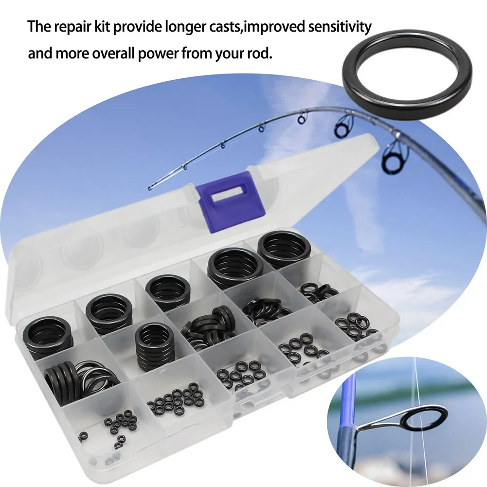 160pc kit de manutenção vara de pesca anel haste olho kit substituição anéis guia cerâmica diy suave ao ar livre útil acessórios de pesca