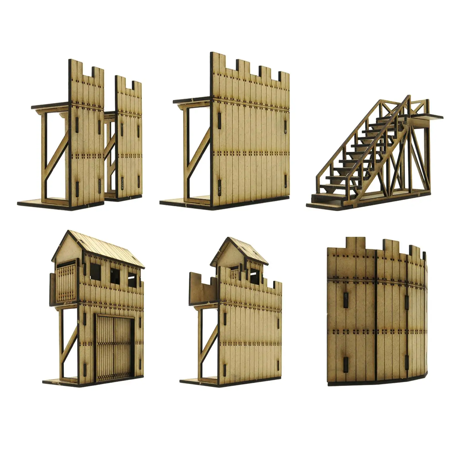 Fortress Building Model Kits, DIY para layout ferroviário, acessório, 1: 72