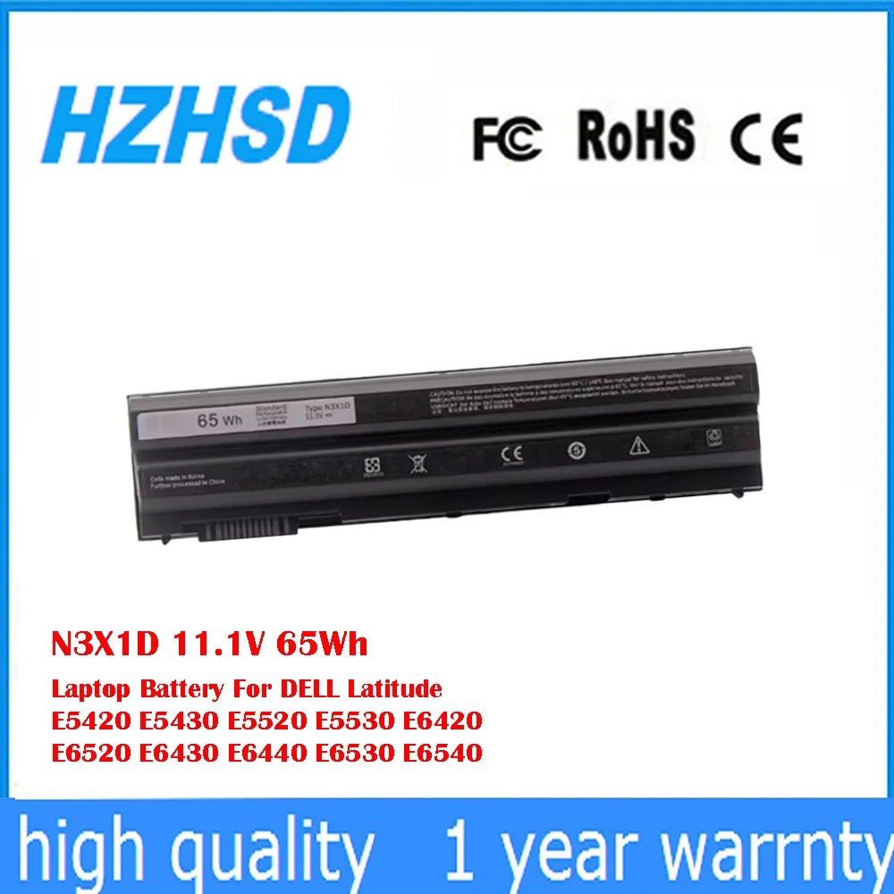 

N3X1D 11.1V 65Wh Laptop Battery For DELL Latitude E5420 E5430 E5520 E5530 E6420 E6520 E6430 E6440 E6530 E6540