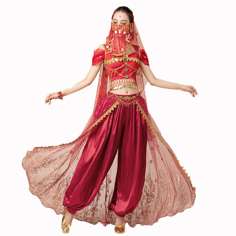 Neue Frauen Bauchtanz Kostüm Set Erwachsenen orientalischen indischen Tanz für Frauen Outfit Damen Performance Kleid Praxis Trainings anzug