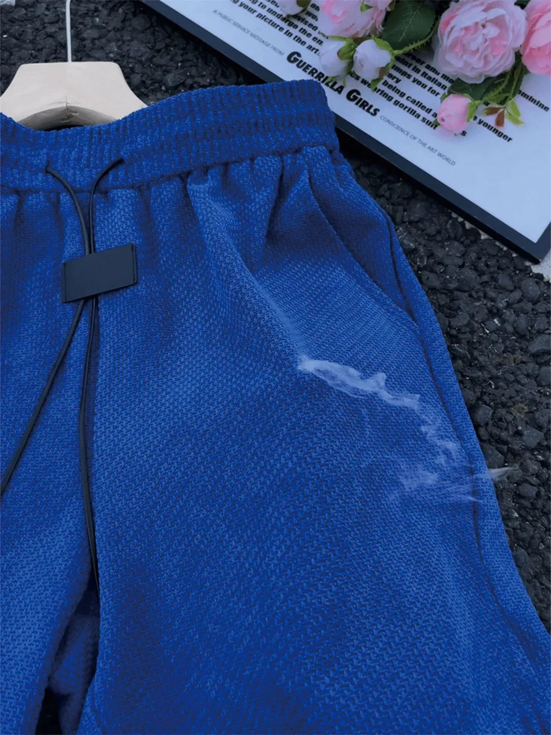 Klein Blue Ice Silk Dragon Scale Shorts Men's Summer Thin Outdoor Sports Straight Leg Breathable Quick Dry Quarter Length Pants