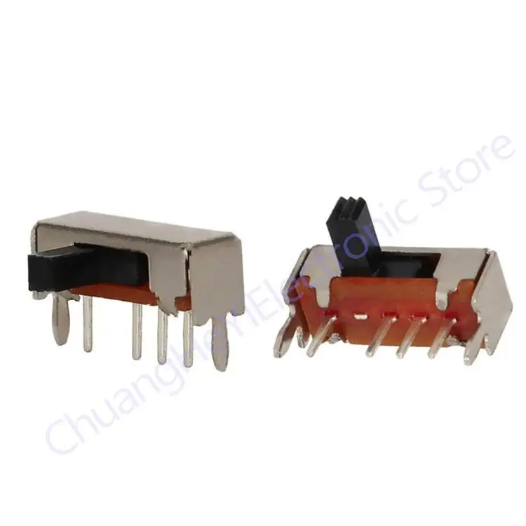 10Pcs SK13D07VG4 DC 50V 0.5A 4 Pin PCB 3 Position 1P3T Mini Right Angle Slide Switches SK13D07