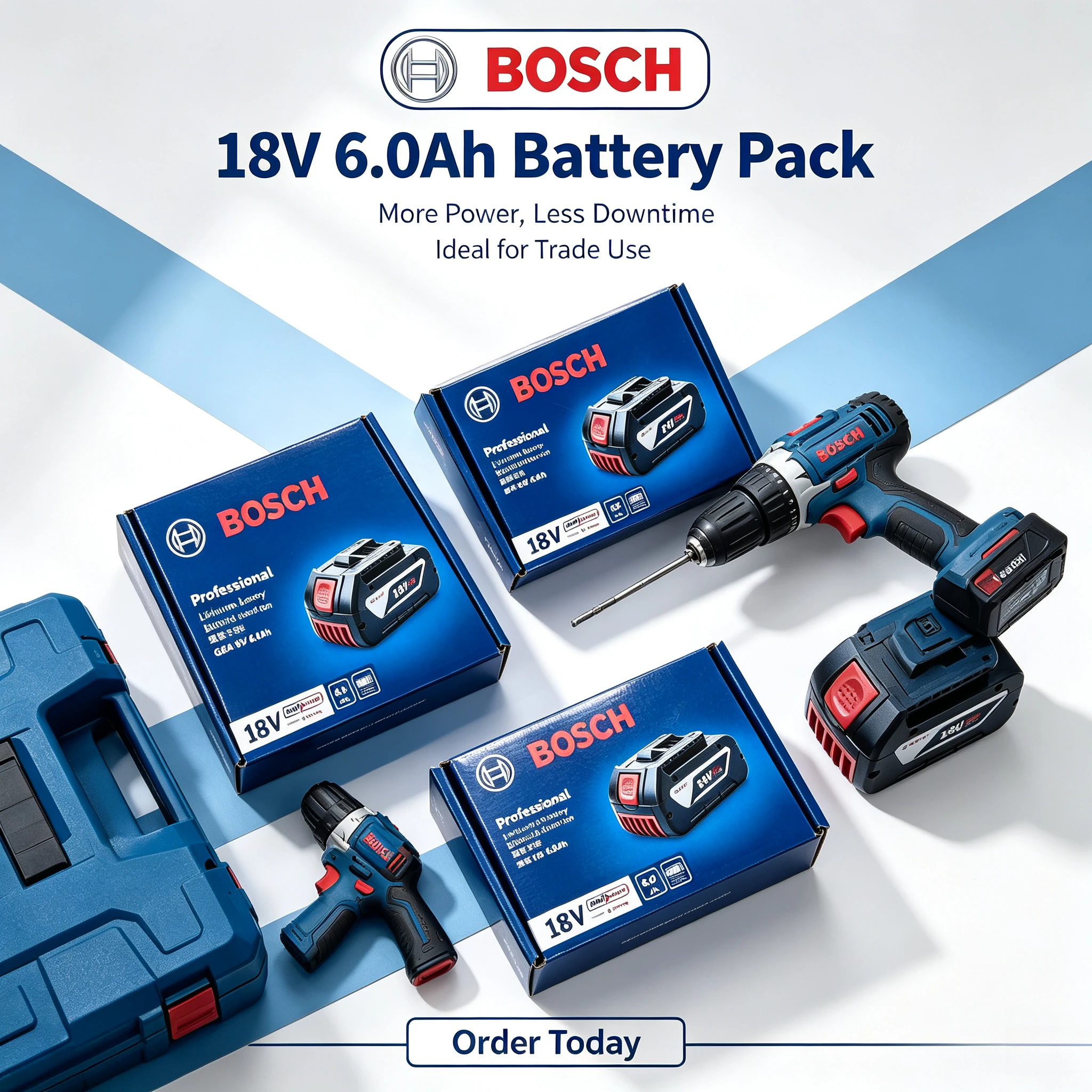 Bosch 18V 6.0Ah Li-ion Battery BAT610G BAT618G,Cordless Chainsaw Tool with Efficient Wood Cutting 18V-LI Cordless Power Tools