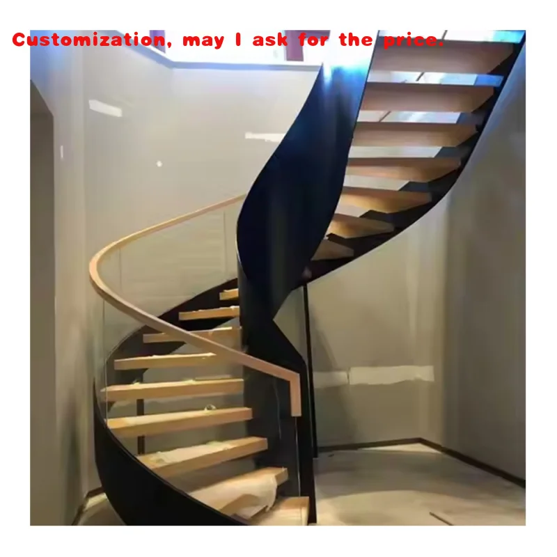 

Изготовленная на заказ. Индивидуальная уличная лестница современного дизайна со стальной балкой и стеклянными перилами. Квартира и зал.