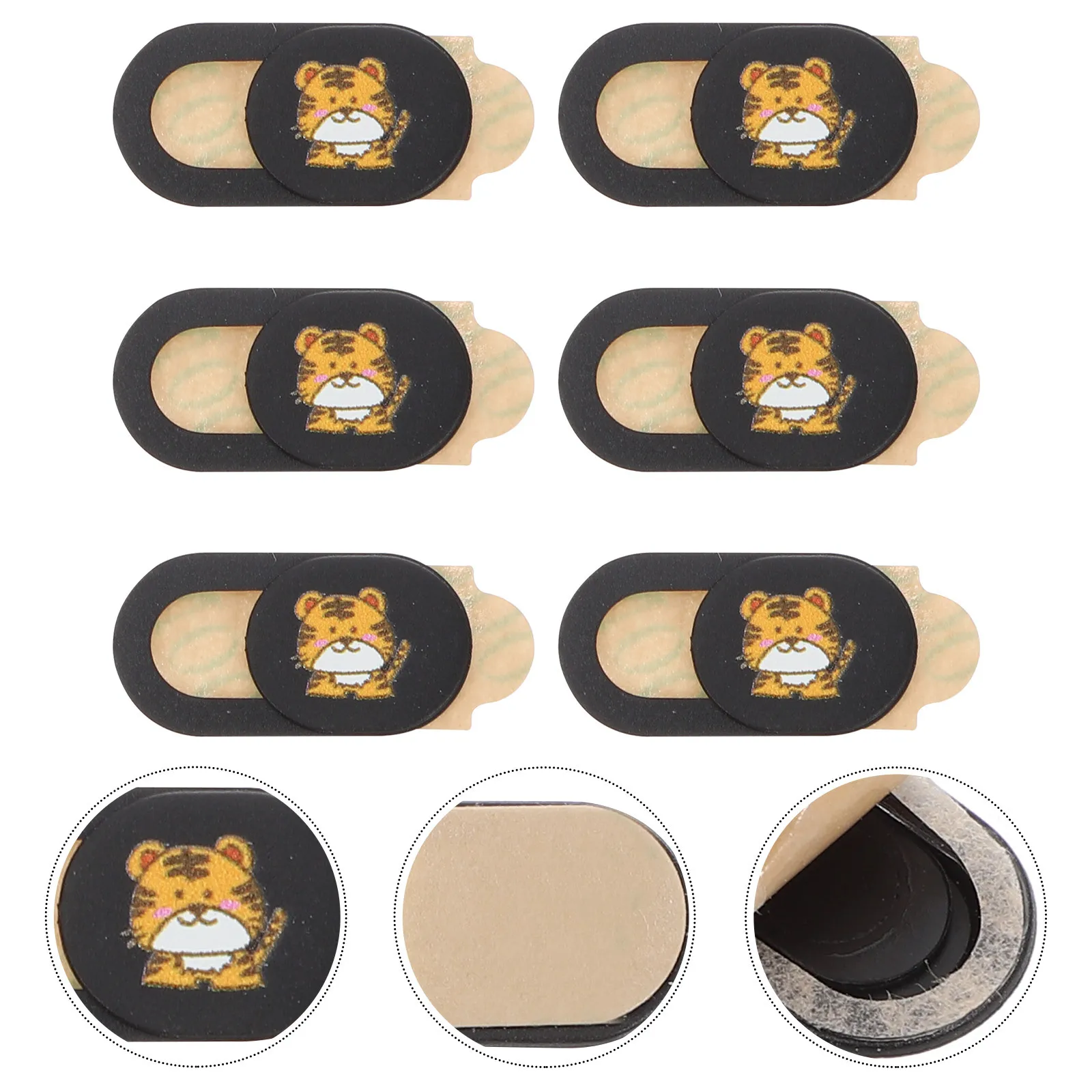 

6Pcs Webcam Privacy Sticker Tiger Year Lens Covers Dust Proof Camera Protector Caps for Laptop Cellphone Tablet