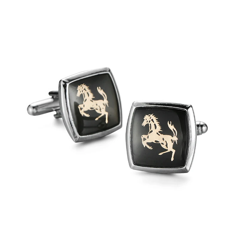 Men\'s French shirt cufflinks Classic style Square horse cufflinks Fashion clothing accessories Wholesale