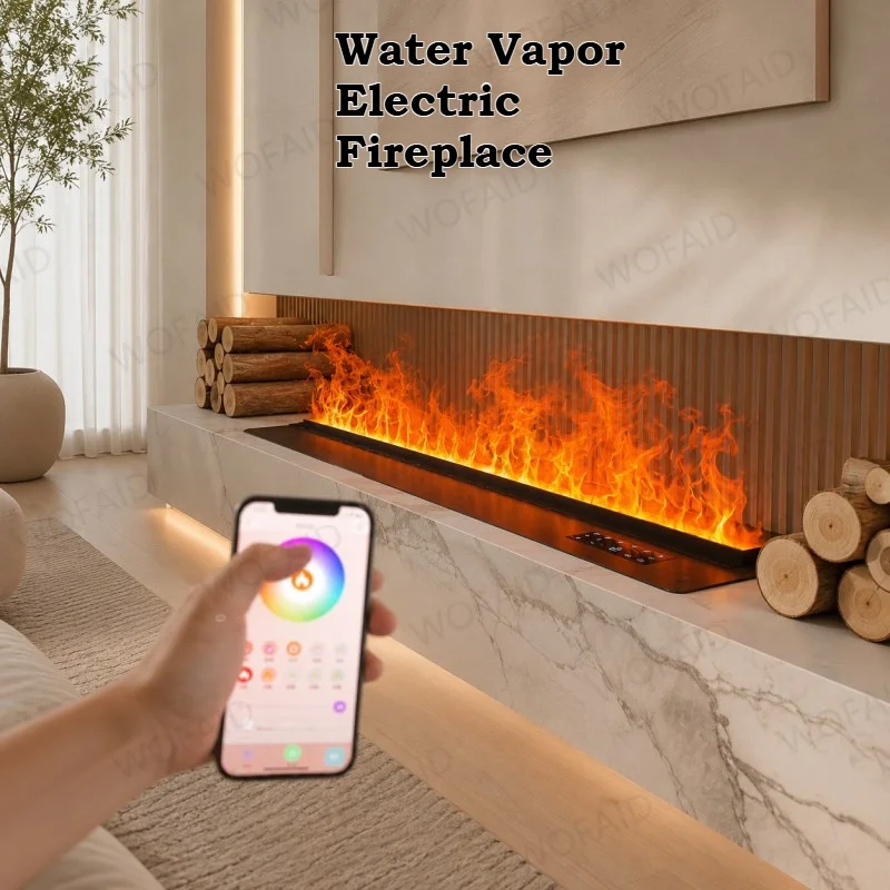 Ultra Realistic 3D Mist Flame Fireplace Water Vapor Electric Fireplace No Smoke No Smoke Home Decoration Modern Interior Design