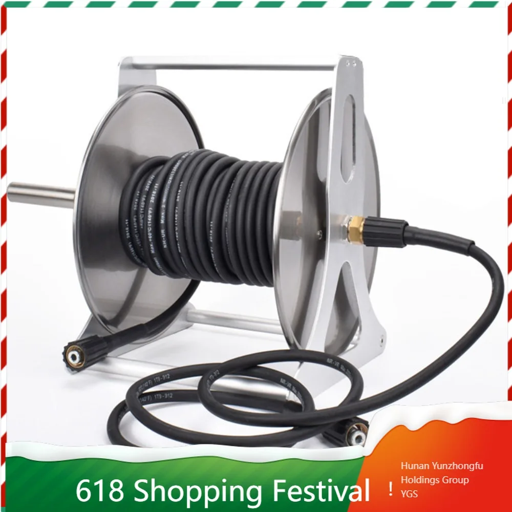 Heavy Duty Mobile Hose Storage Rack Wear Resistant Pipe Reel For High Pressure Water Gun System