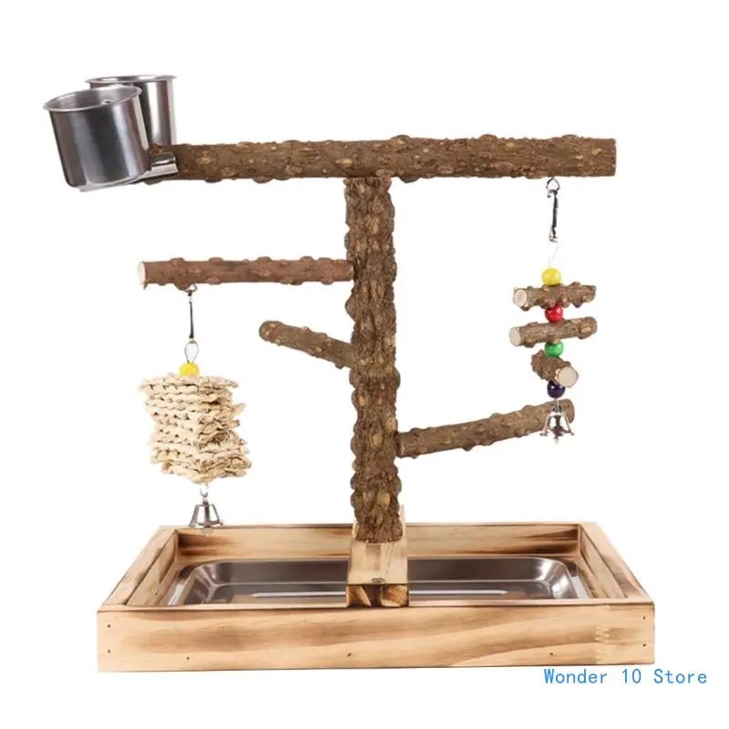 

Parrots Cage Bridge Swing with Tray Feeding Bowl Standing Supplies Bridge Training Parrots Standing Supplies