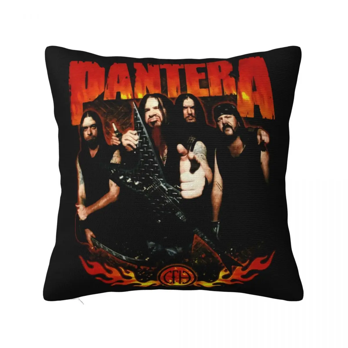 Pantera Flames Black New Official Band Merch Present Personality Winter Western Style Designs Aesthetic Pillow Case