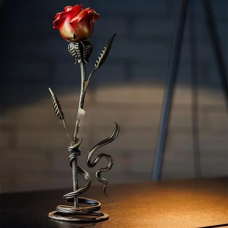 Metal brackets, sculptures, hand-forged steel flowers, statues, home decoration, outdoor garden painting technology 3