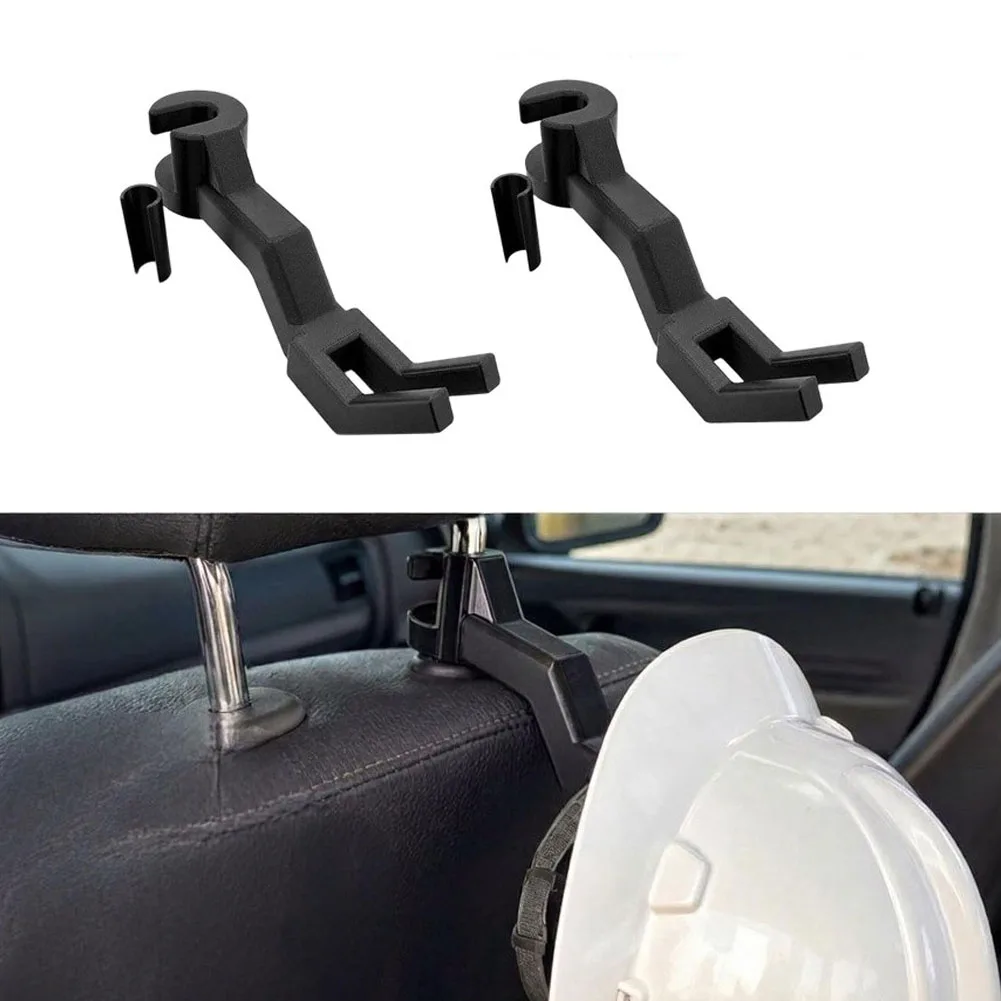 2Pcs Seat Headrest Hook Hard Hat Holder Truck Seat Headrest Hook Hanger For Hardhat Safety Vest Storage Car Original Accessory