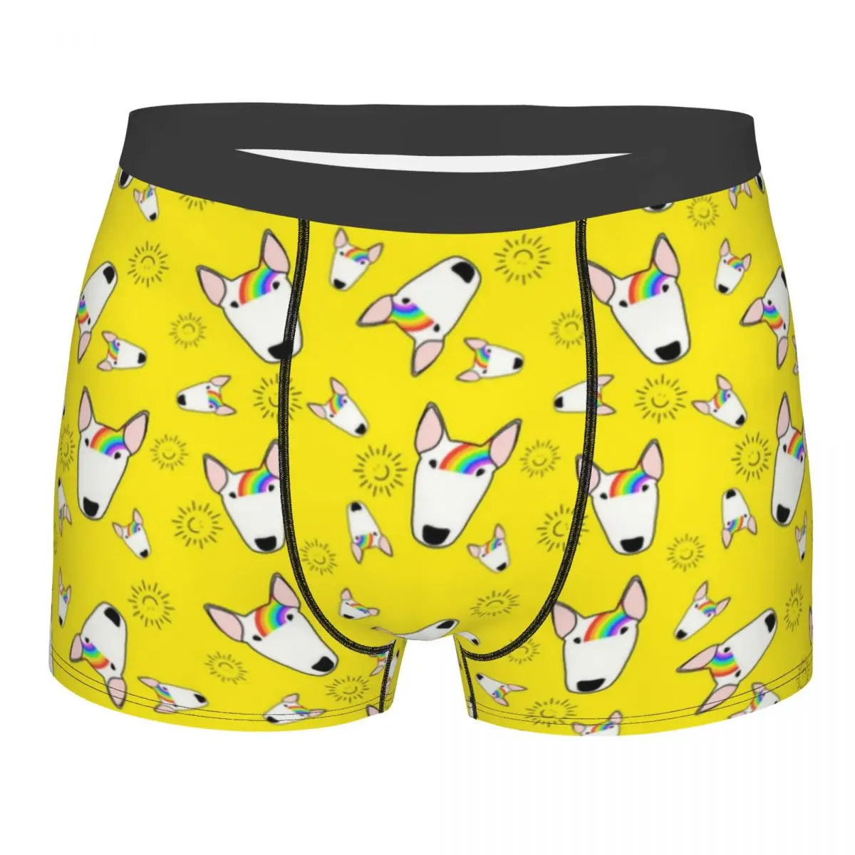 Custom Novelty Rainbow Bullies Funny Bull Terrier Boxers Shorts Panties Men's Underpants Breathable Dog Briefs Underwear