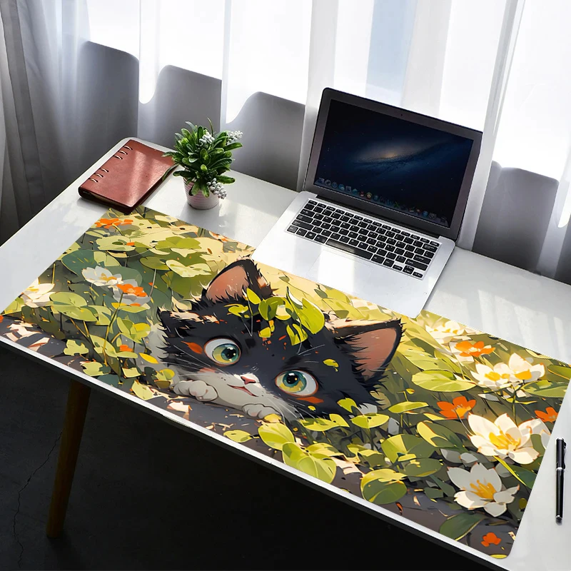 

Mouse Pad PC Accessories Mousepad Rubber Gaming Mats Non Slip Extended Pad Computer Gamer Flower Cats Mouse Mat Office Desk Mat