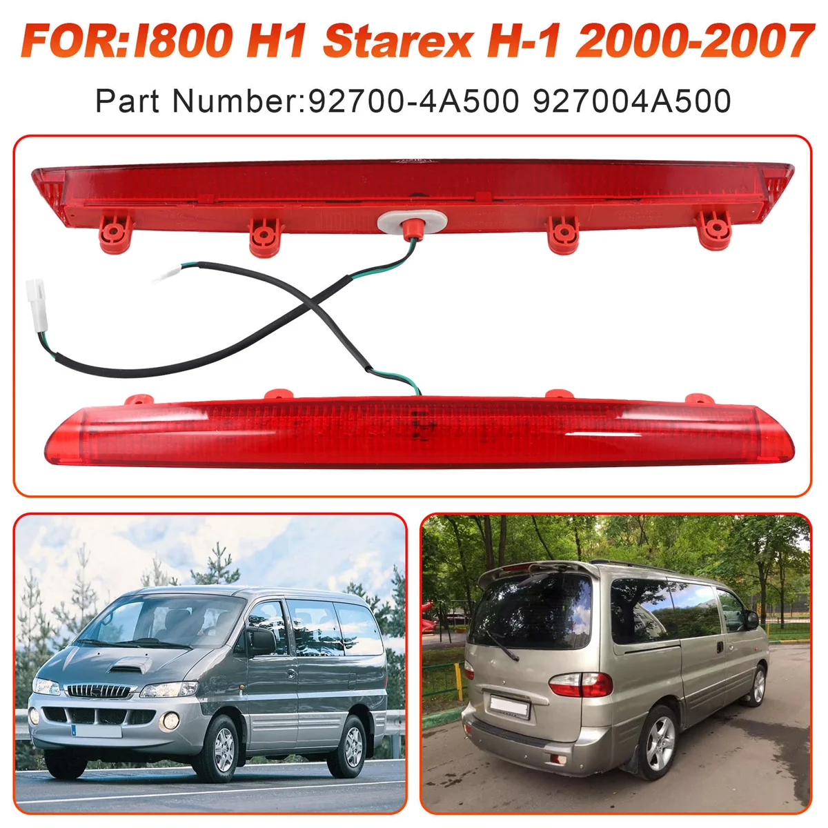 92700-4A500 รถติดตั้งไฟเบรคไฟท้ายด้านหลังไฟเบรคดวงที่สามสําหรับHyundai Starex H-1 2000 - 2007