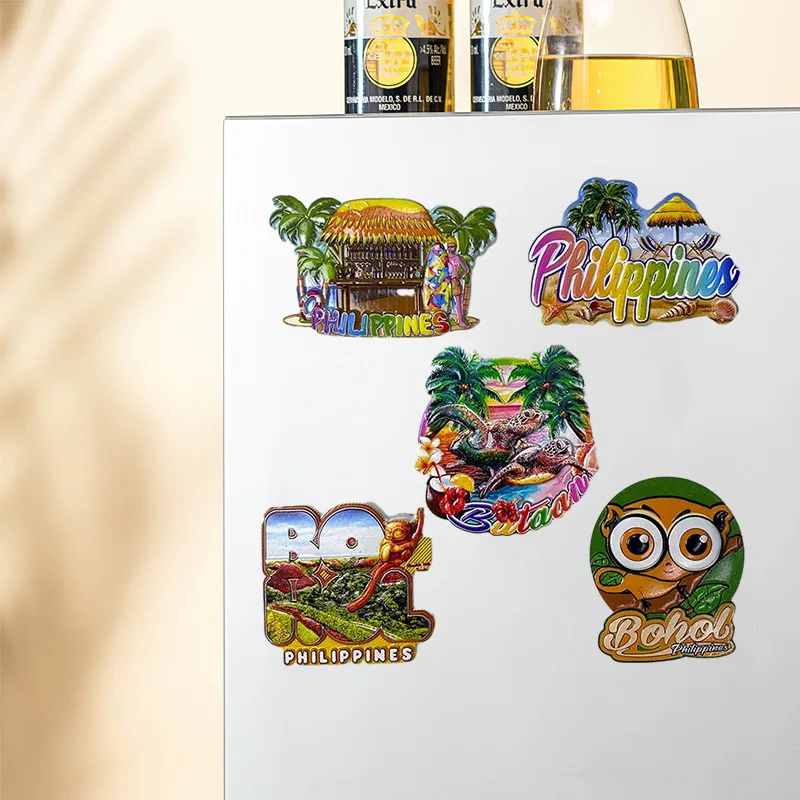 

Philippines Travel Fridge Magnets - Bohol Tarsier, Boracay Views, Tropical Elements, Refrigerator Accessories, Cute Room Decor
