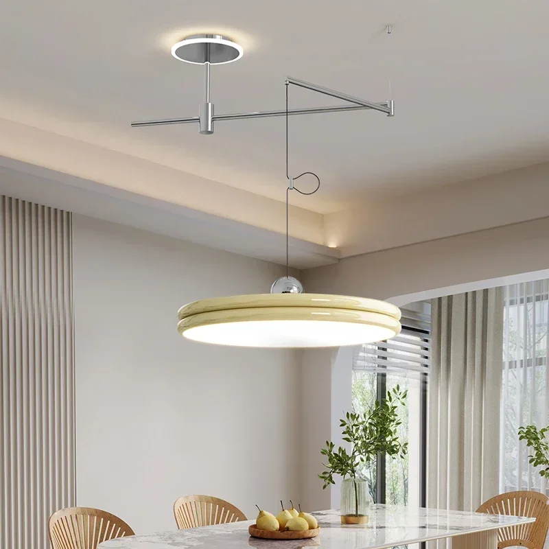 Modern Scalable Restaurant Table Pendant Light Nordic Personalized Bauhaus Rocker Design Hanging Dining Lamp Study Light Fixture