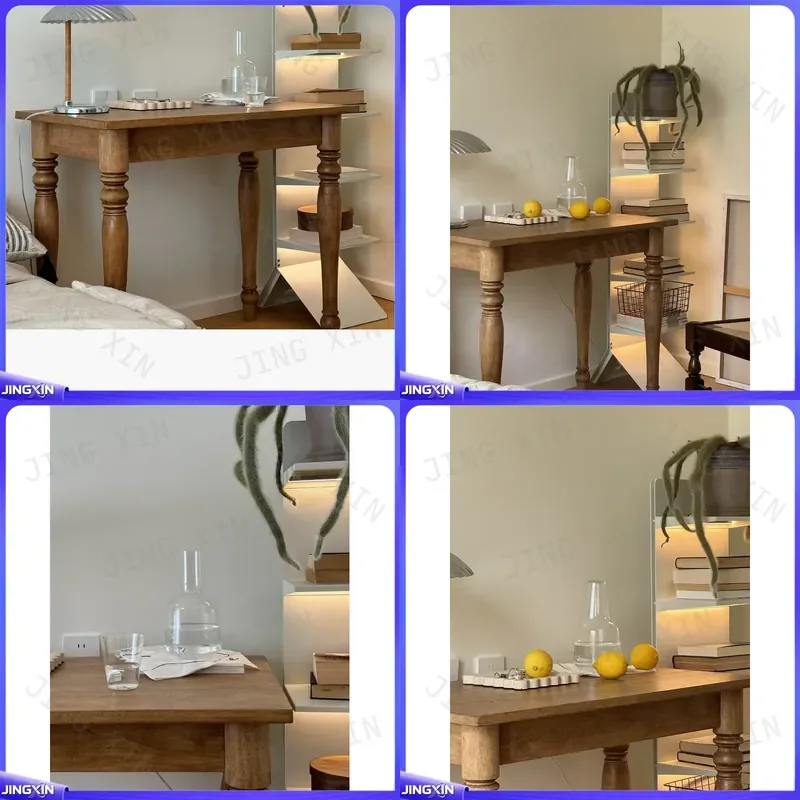 custom for Nordic solid wood desk storage rack living room wall mounted entryway table home simple console table medieval