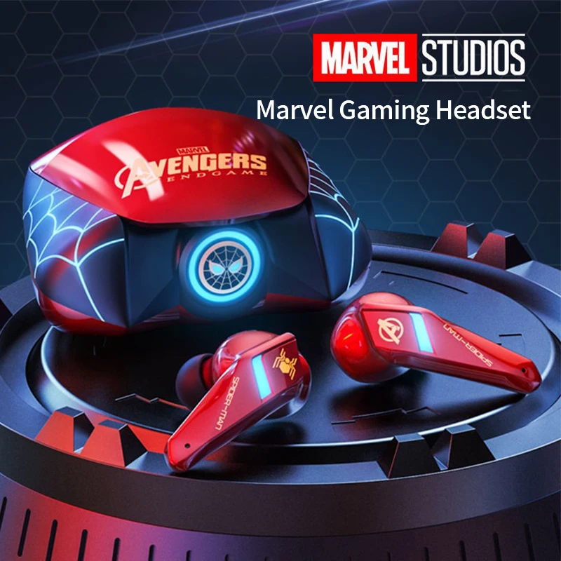 Disney Original BTMV15 Iron Man Wireless Bluetooth Earphone Noise Reduction Sports Gaming Waterproof Earbuds with Mic Headset