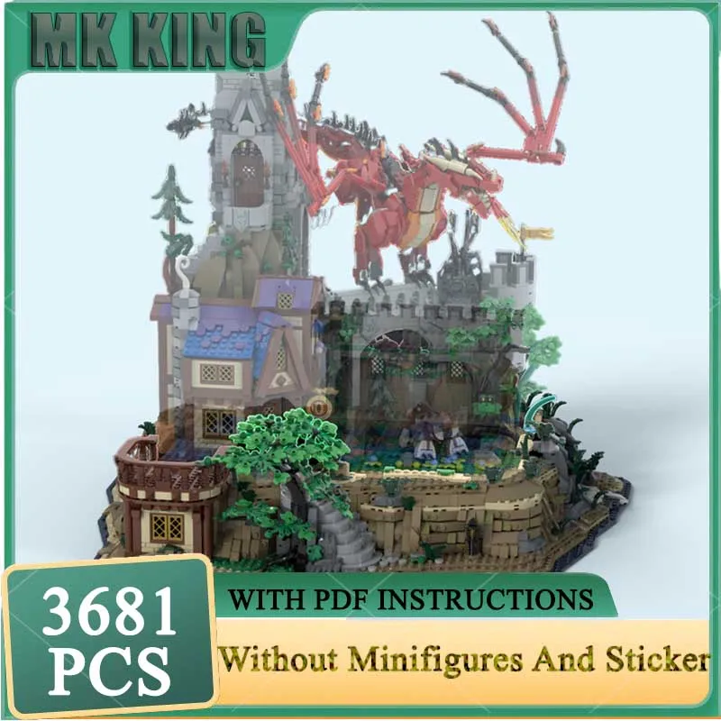 

Medieval Castle Model Moc Building Blocks Dungeon and Dragon Model DIY Assembly Construction Christmas Toy Birthday Gifts