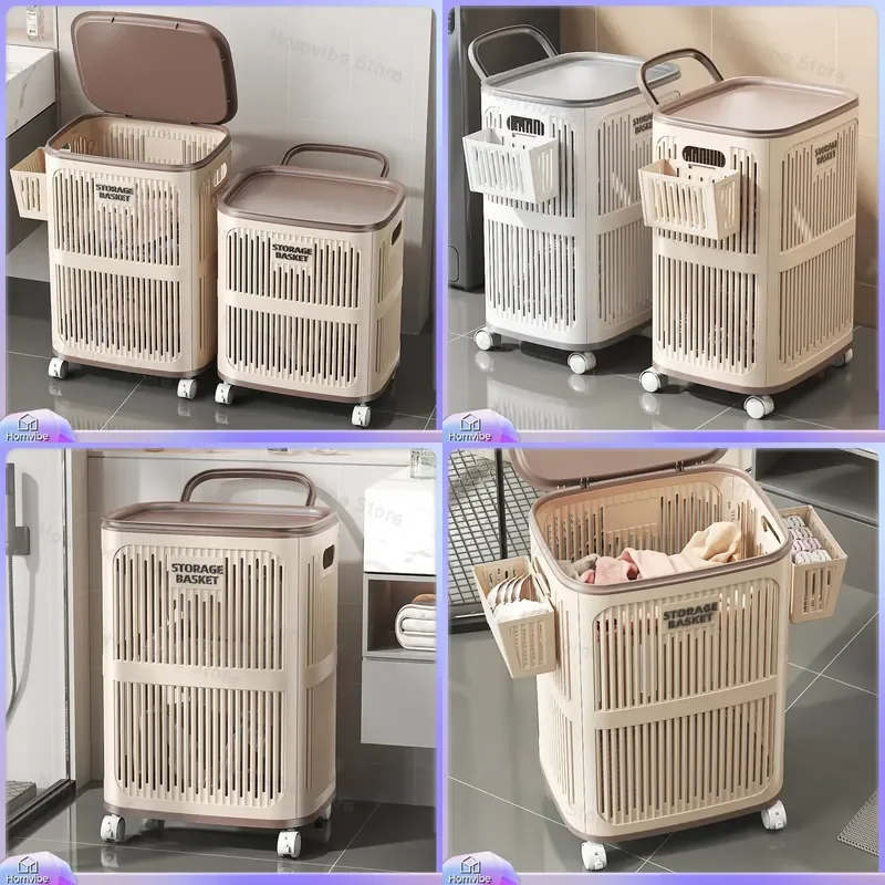 Foldable Dirty Clothes Basket for Bathroom Household Laundry Storage Bucket Hamper Organizer Bin for Bath Room Clothes