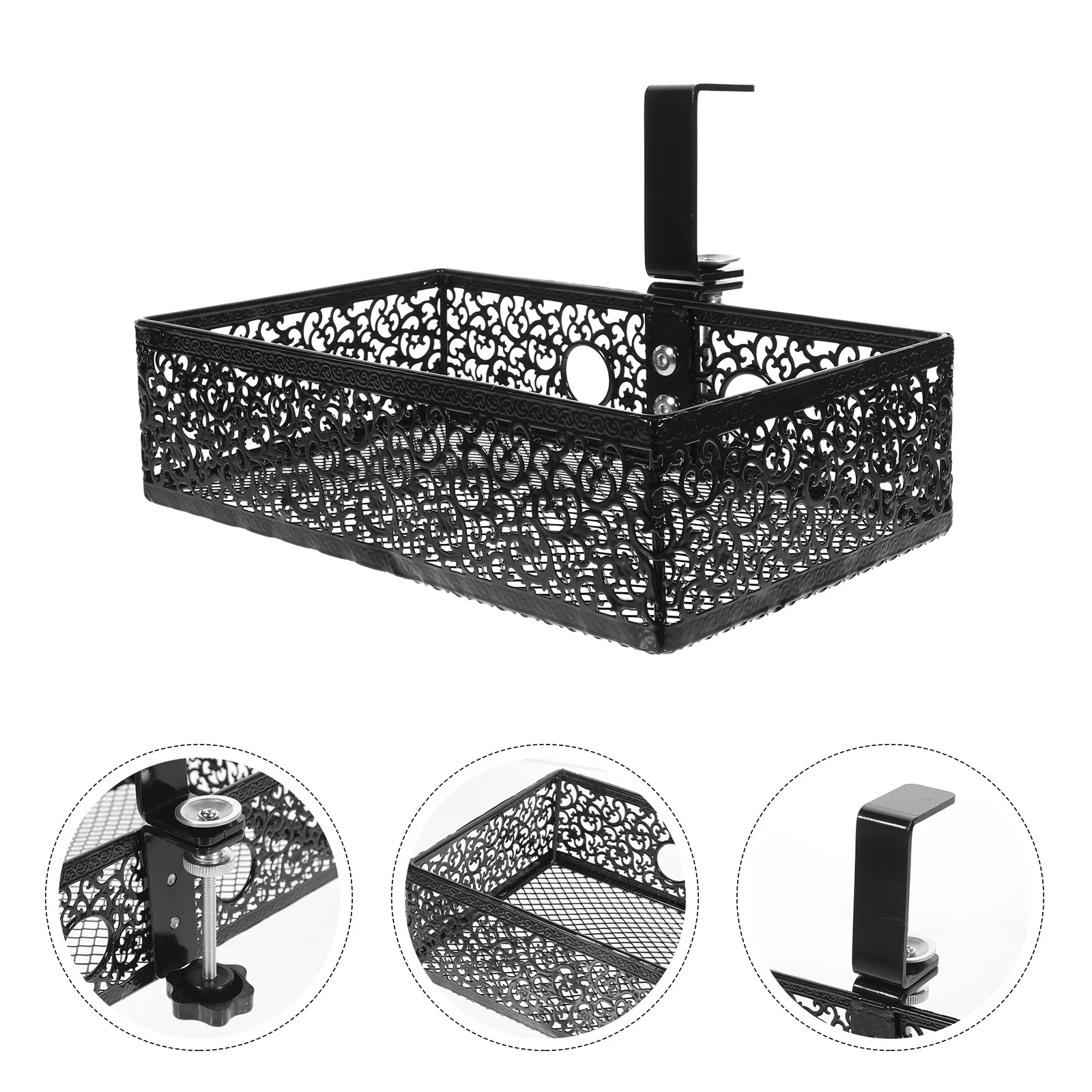 

Multifunctional Hanging Desk Storage Basket Under Organizer File Holder Large Capacity Mesh Design Office Document Stand Book