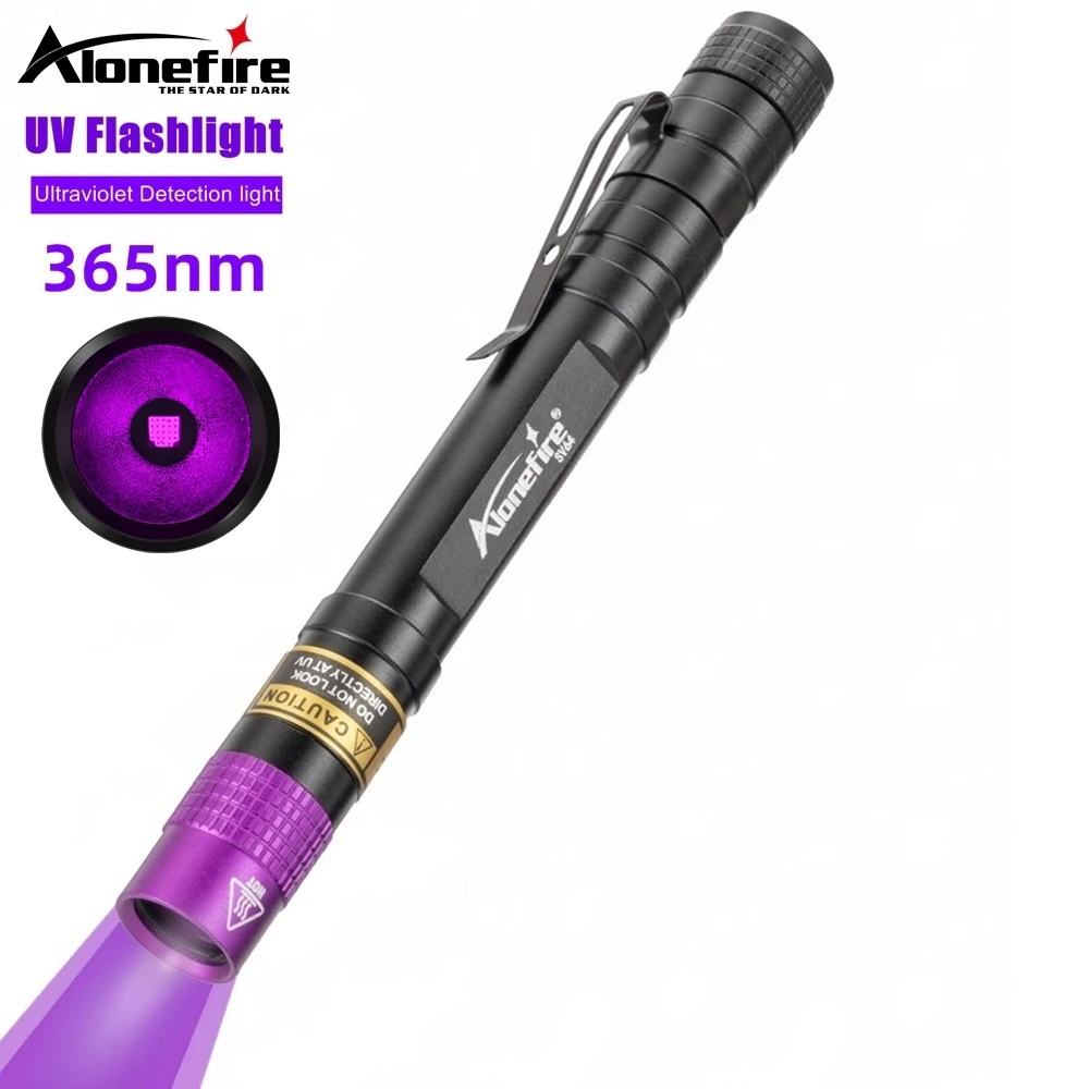 SV64 365nm UV led flashlight powerful Black Light Invisible Torch Money Scorpion Cat Pet Stains Marker Ore Check Use AAA battery