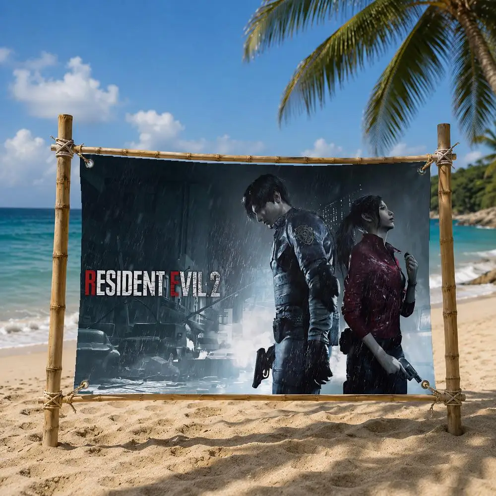 Resident Evil Horror Game Flags Room Bedroom Home Outdoor Wall Hanging Concert Printed Background Decoration Art Banne