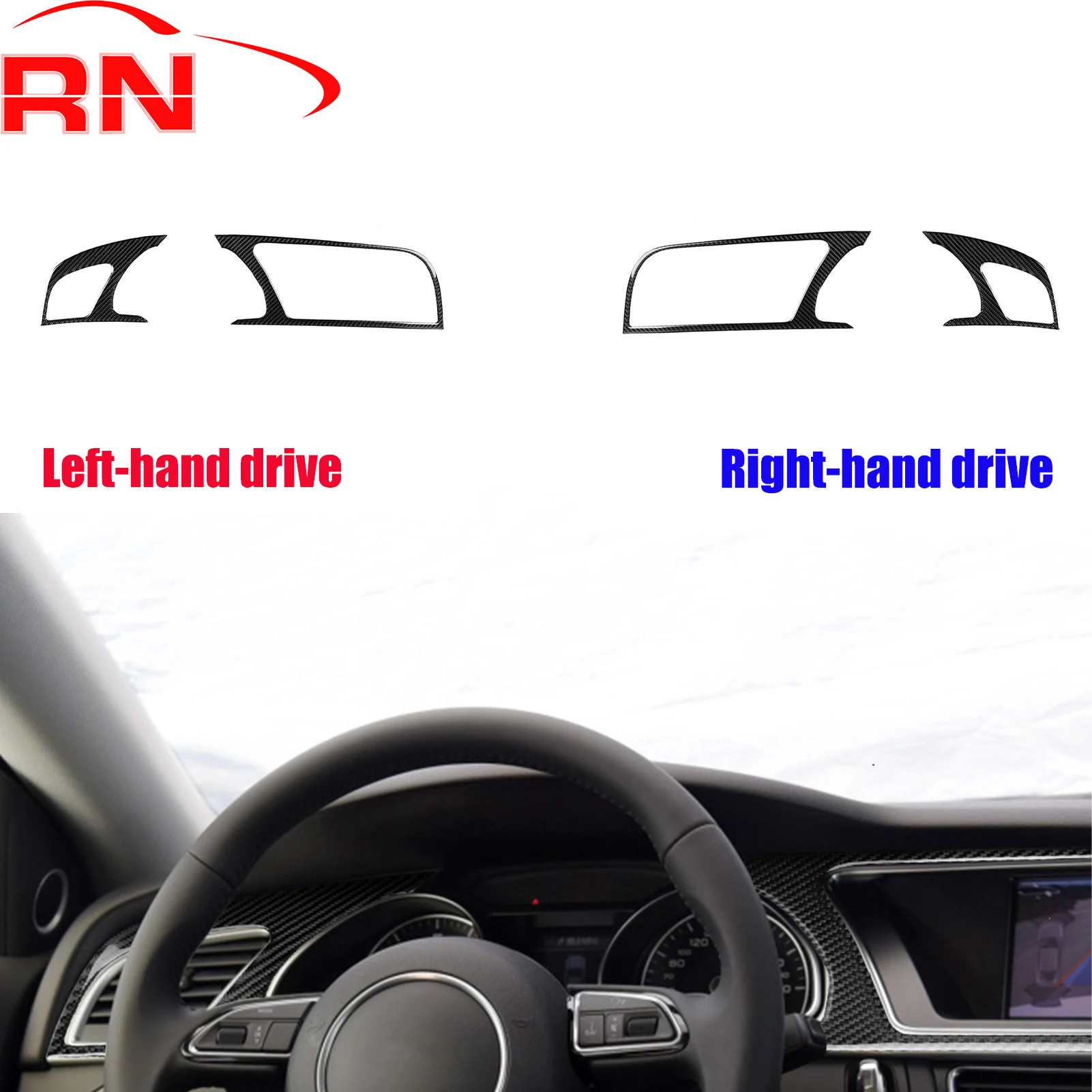 

For Audi A5 Coupe 09-16 A4L 13-16 RS5 Coupe11-15 Refit Carbon Fiber Instrument Panel Decorative Bezel Interior stickers