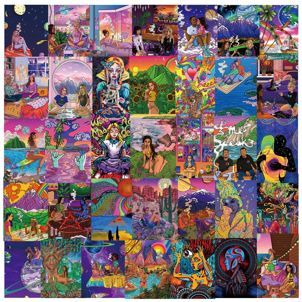 ملصقات فنية رائعة للتدخين للفتيات ، ستونر الأعشاب الضارة ، سكرابوكينغ ذاتي الصنع ، هاتف ، أمتعة ، لوح تزلج ، ملصق زخرفي ، مقاوم للماء ، 50: 50