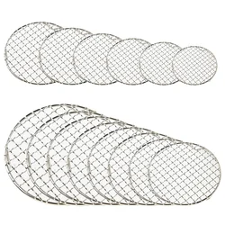 15cm-60cm Stainless Steel Barbecue Mesh Round BBQ Net With Foot Barbecue Grill Mesh Cooling Rack Outdoor Camping Barbecue Stand