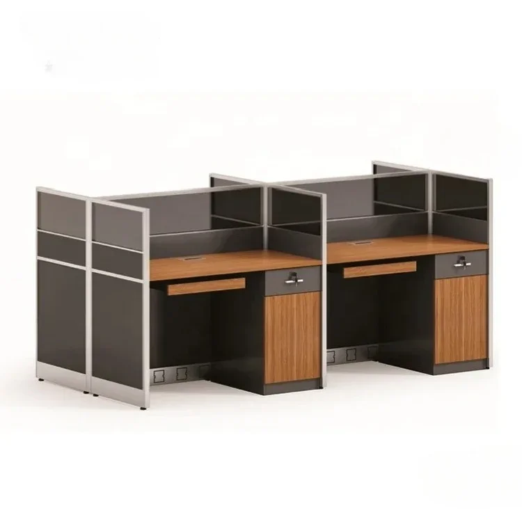 محطة عمل عالية التقسيم خشبية مكتب الكمبيوتر العمل مجتمعة مكتب مساحات مفتوحة أثاث المكاتب 4in 1 مكتب ضخ الجدول