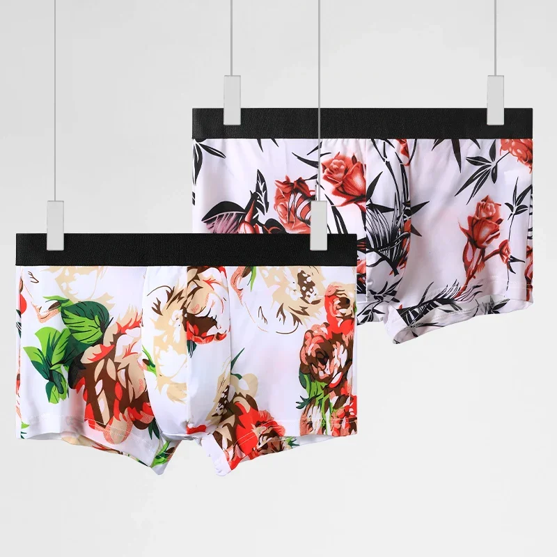 1 قطعة ملابس داخلية للرجال الرجال الملاكمين الجليد الحرير أسفل السراويل سراويل بوكسر الرجال مشروط ملف شخصية ساو الصيف رقيقة تنفس