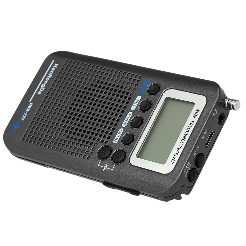 Portable Full Band Radio Aircraft Band Receiver FM/AM/SW/ CB/Air/VHF World Band with LCD Display Alarm Clock