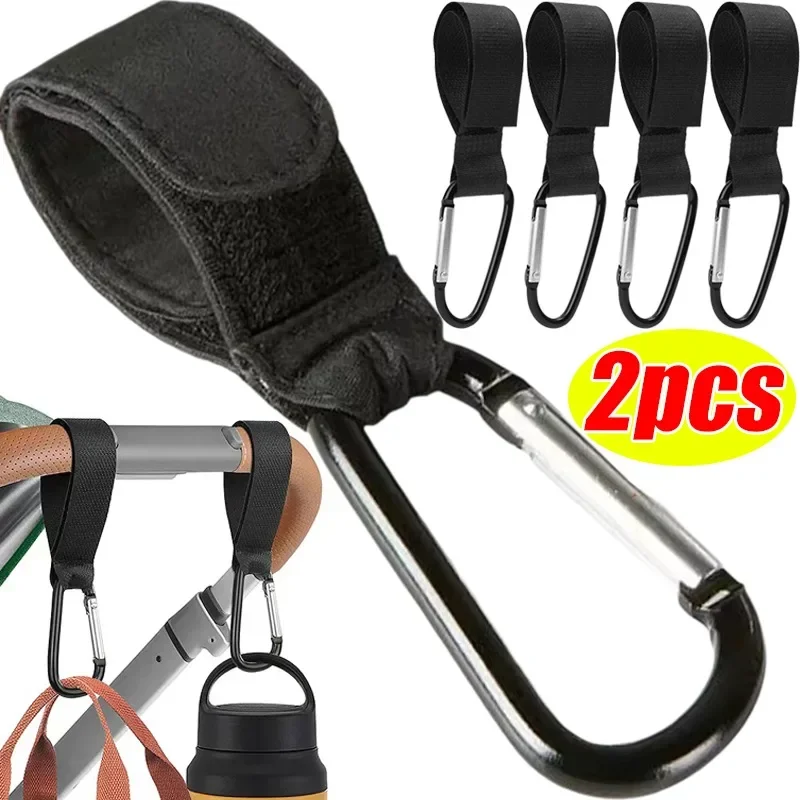 Gancho para cochecito de bebé, mosquetón de aleación de aluminio, organizador de carrito, bolsa de pañales, gancho para carrito de compras, accesorios para cochecito, 2/1 Uds.