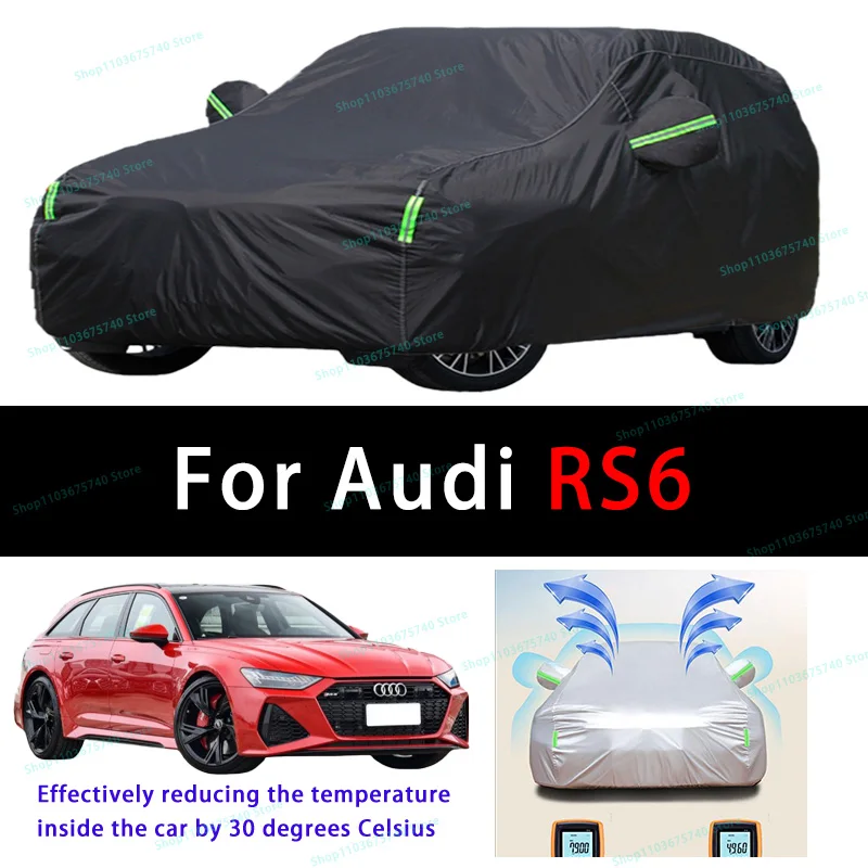 

For Audi RS6 Summer Full Car Covers Outdoor Sun uv Protection Dust Cooling Protective Auto Protective Cover