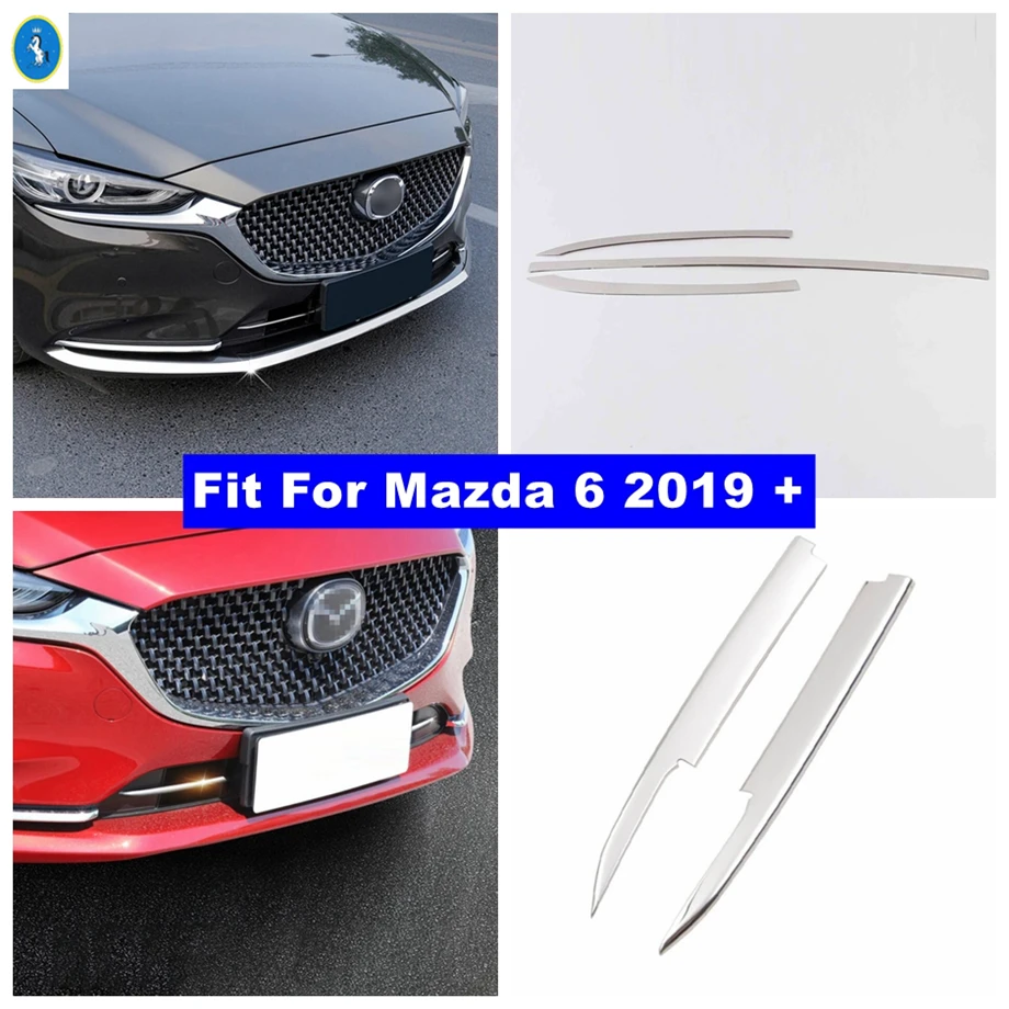 

Stainless Steel Auto Bumper Engine / Front Bottom Grid Grille Panel Stripes Cover Trim Accessories For Mazda 6 2019 2020 2021