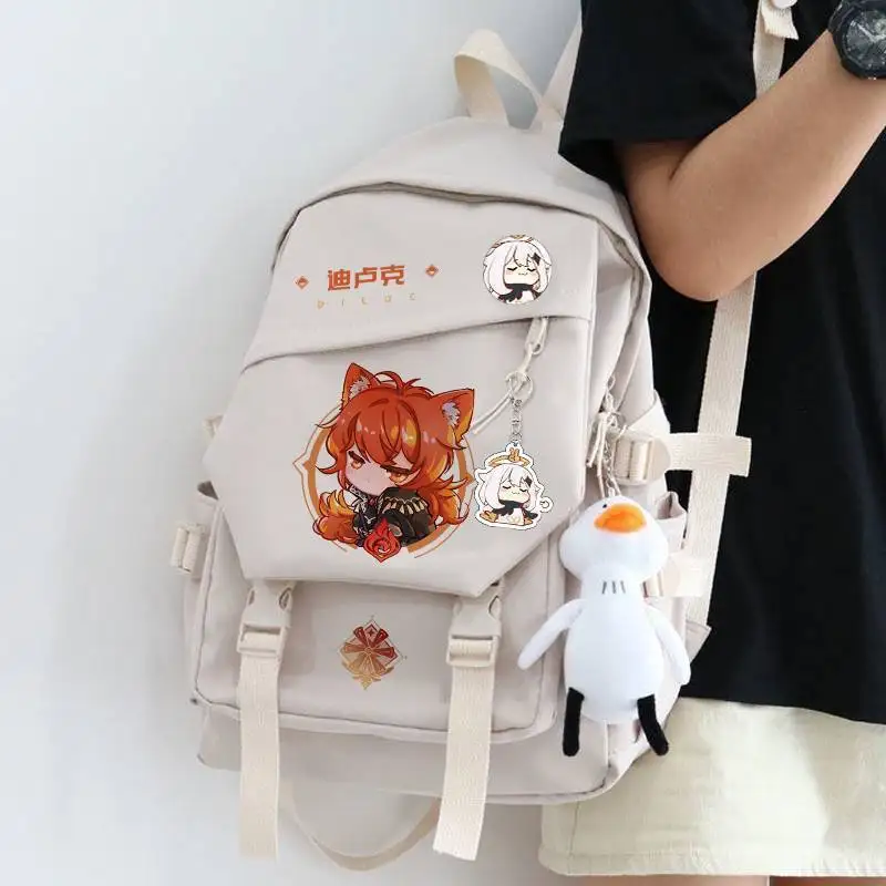 

Genshin Impact Collaboration High Middle Students, Large Capacity Backpack For Third To Sixth Grade Elementary Anime