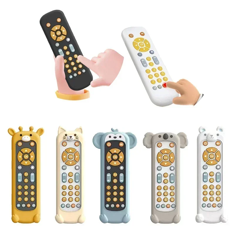 Infant Simulation TV Remote Control Toys with Music and Light Musical Baby Toy Sensory Remote Kid Baby Toys for 1 2 3 Year Old