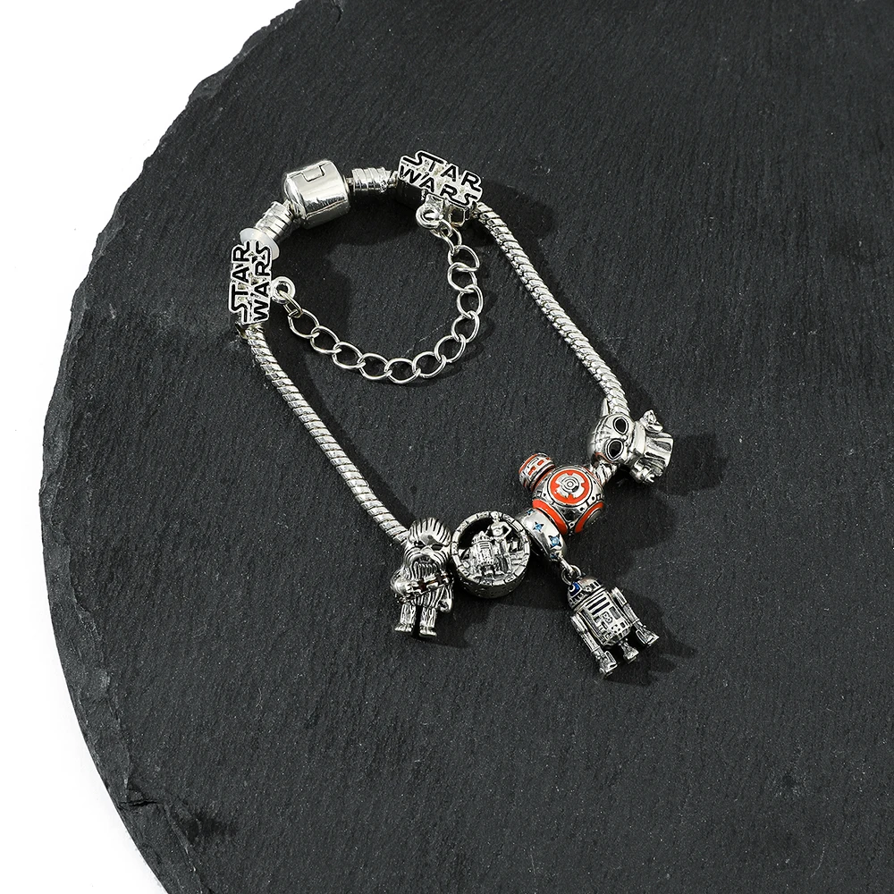 Star Wars Bracelet Spaceship Yoda Baby Bb8 Pendant Fashion Jewelry Gifts For Women Alloy Pendant Accessories