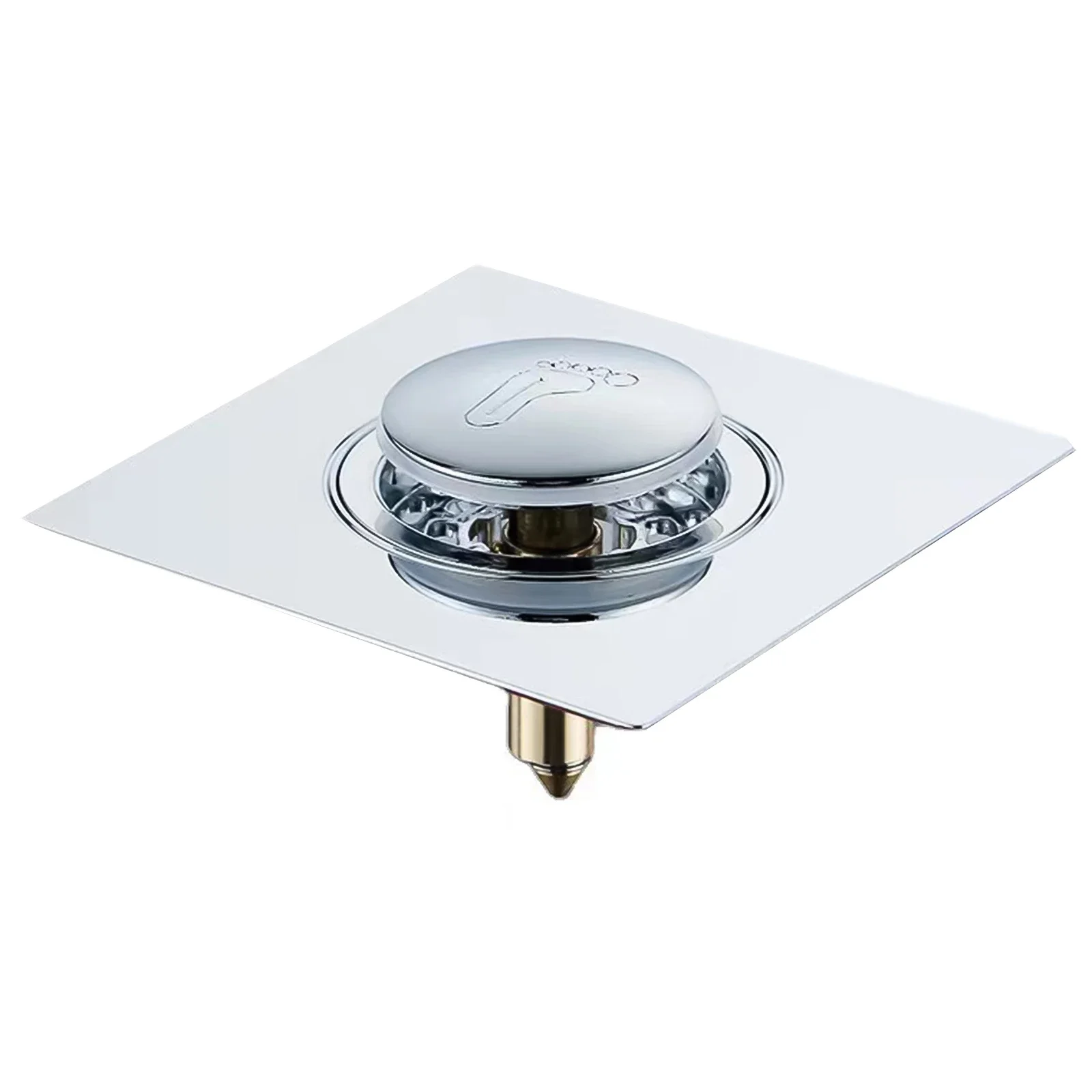 9.8cm*9.8cm Bathroom Sink Drain Touch Top Cover Built-in Filter Collects Hair Convenient Design Long-lasting Performance