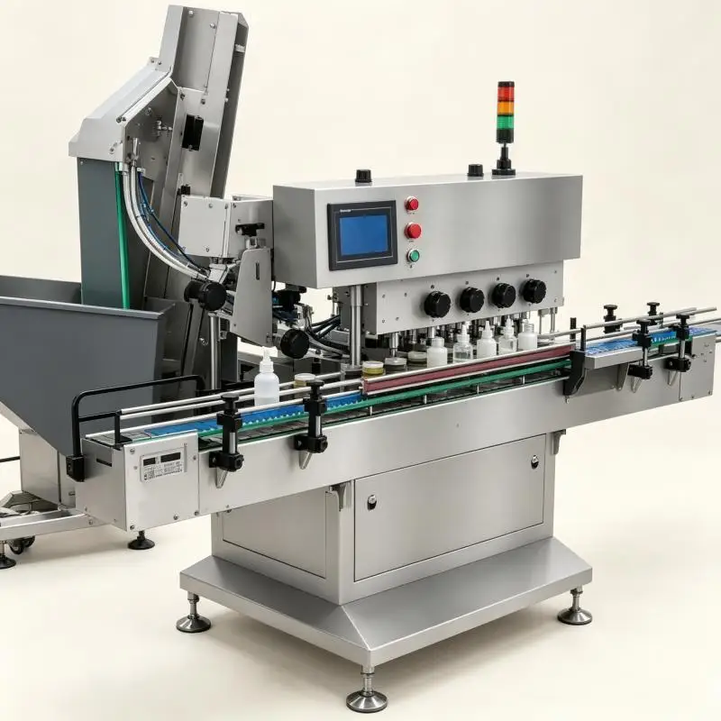 Vacume Aluminium Lubricating Oil Small 100ml Drink Whisky Bottle Sealing Feeding and Capping Machine