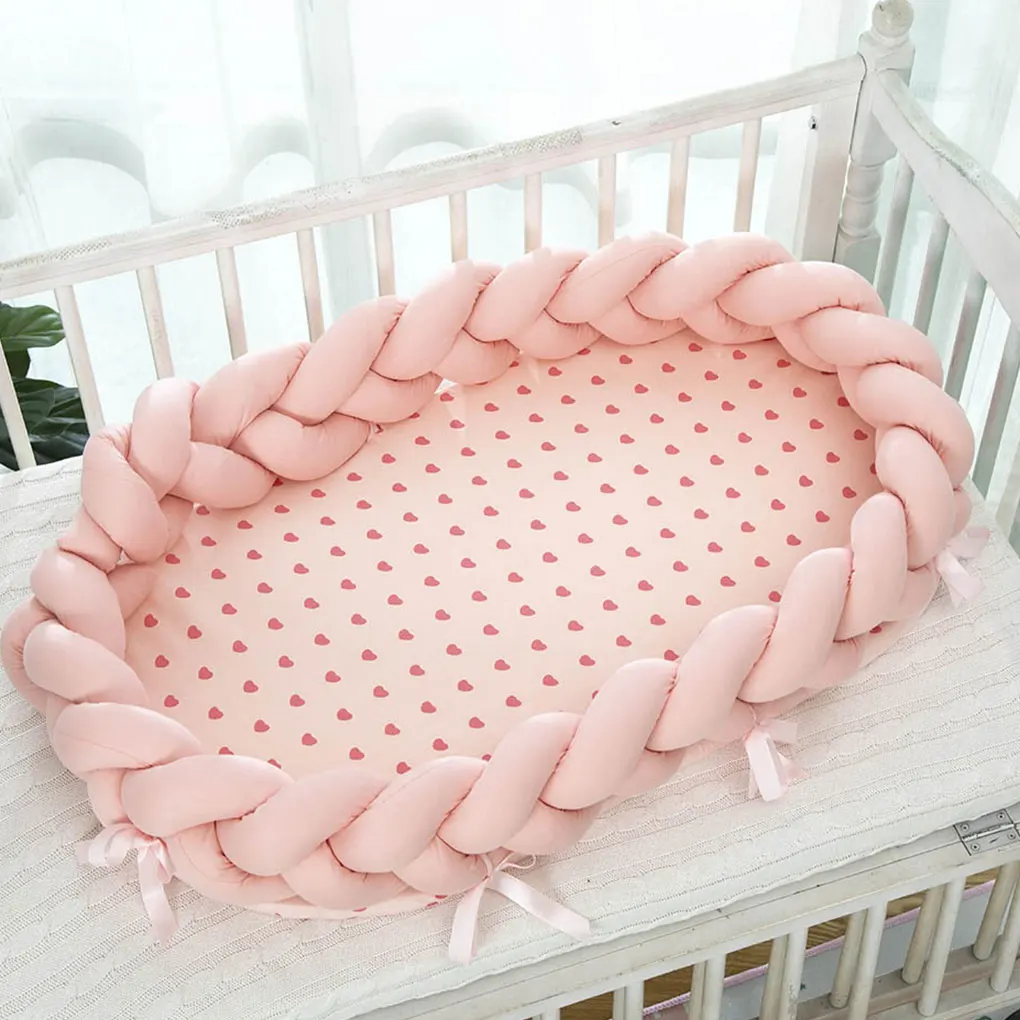 Newborn Bed Cotton Baby Sleeping Mattress Woven Removable Hand-Washable Fence Three-Dimensional Protective Bed