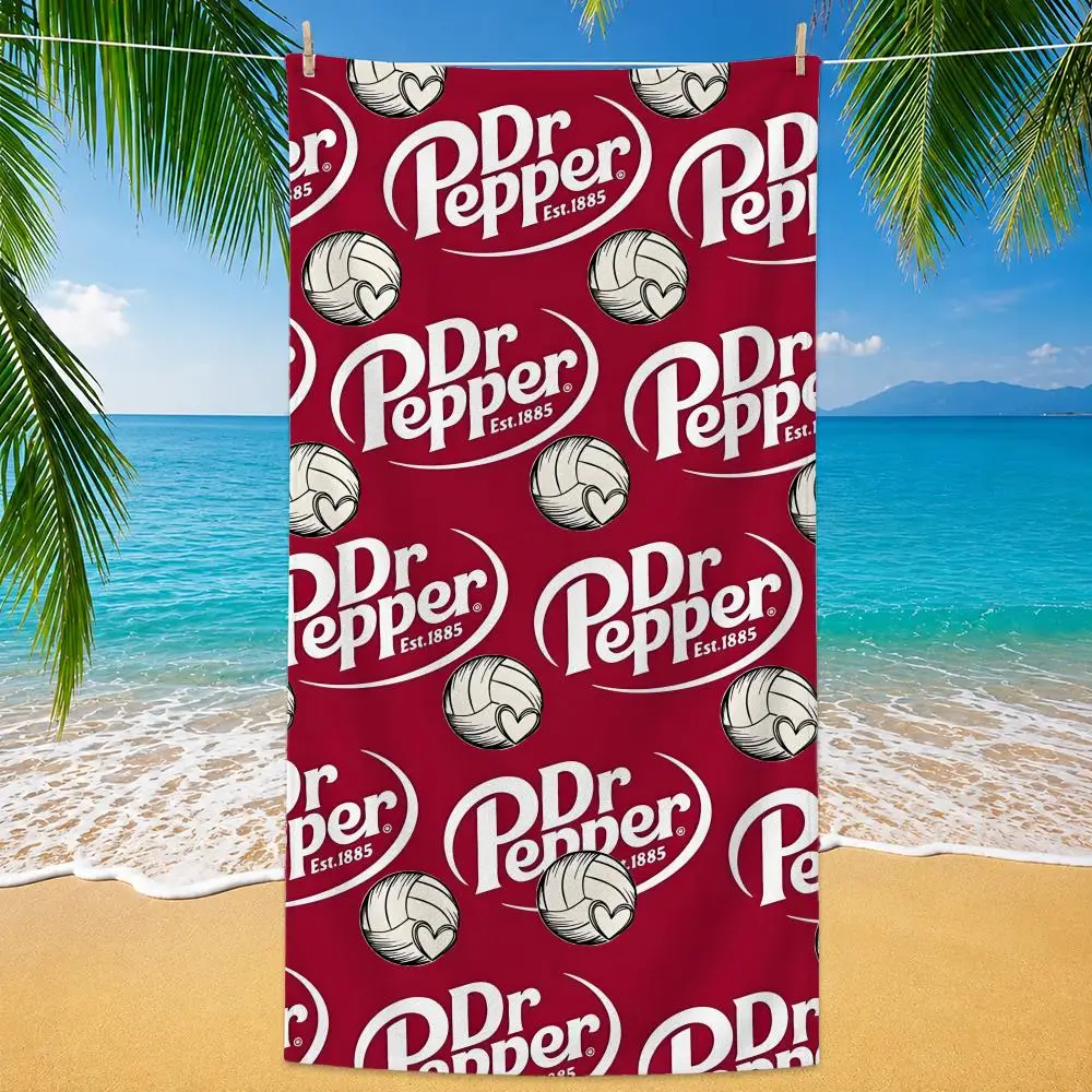 Brand Dr Pepper Towel Polyester Beach Towel Quick Dry Sand Free Bath Towel for Summer Pool Travel Vacation