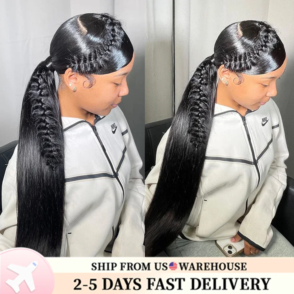 Straight Lace Front Wigs 13x6 Transparent Lace Frontal Wig Pre Plucked Remy 13x4 Brazilian Straight Human Hair Wigs For Women