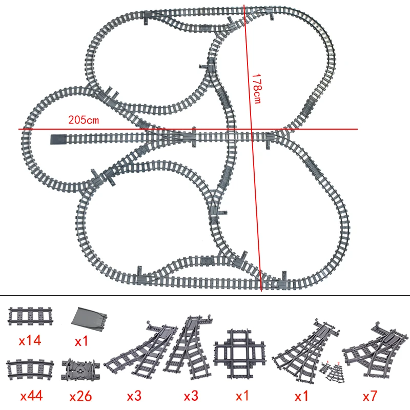 

MOC Creative City Train Points Switching Tracks Flexible Railway Crossings Rails Forked Building Block Bricks DIY kids Toys gift