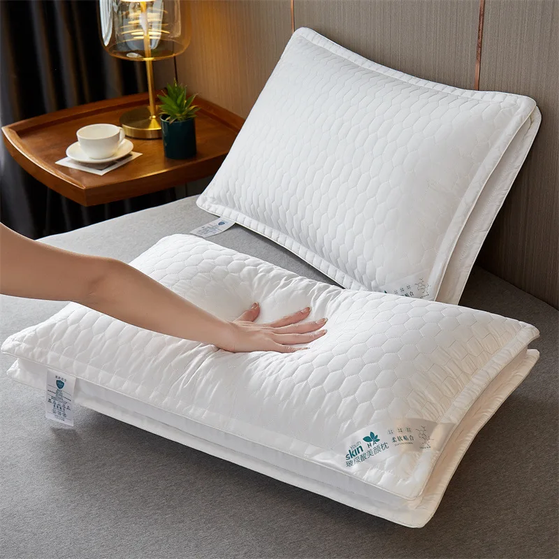 

High Pillow Five-star Hotel Quality Cotton Pillow Core Pure Cotton White Pillow Wide Side Three-dimensional Bed Pillow 1 48x74cm