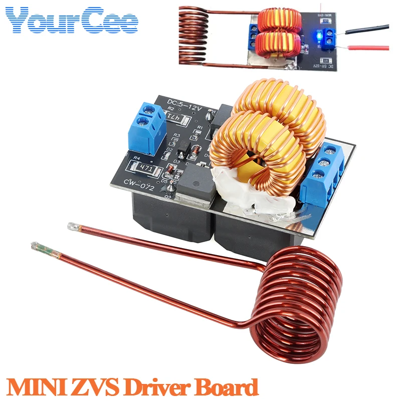 Mini ZVS DC 5-12V Low Voltage Induction Heating Power Supply Module Induction Heating board for induction Heating with Coil