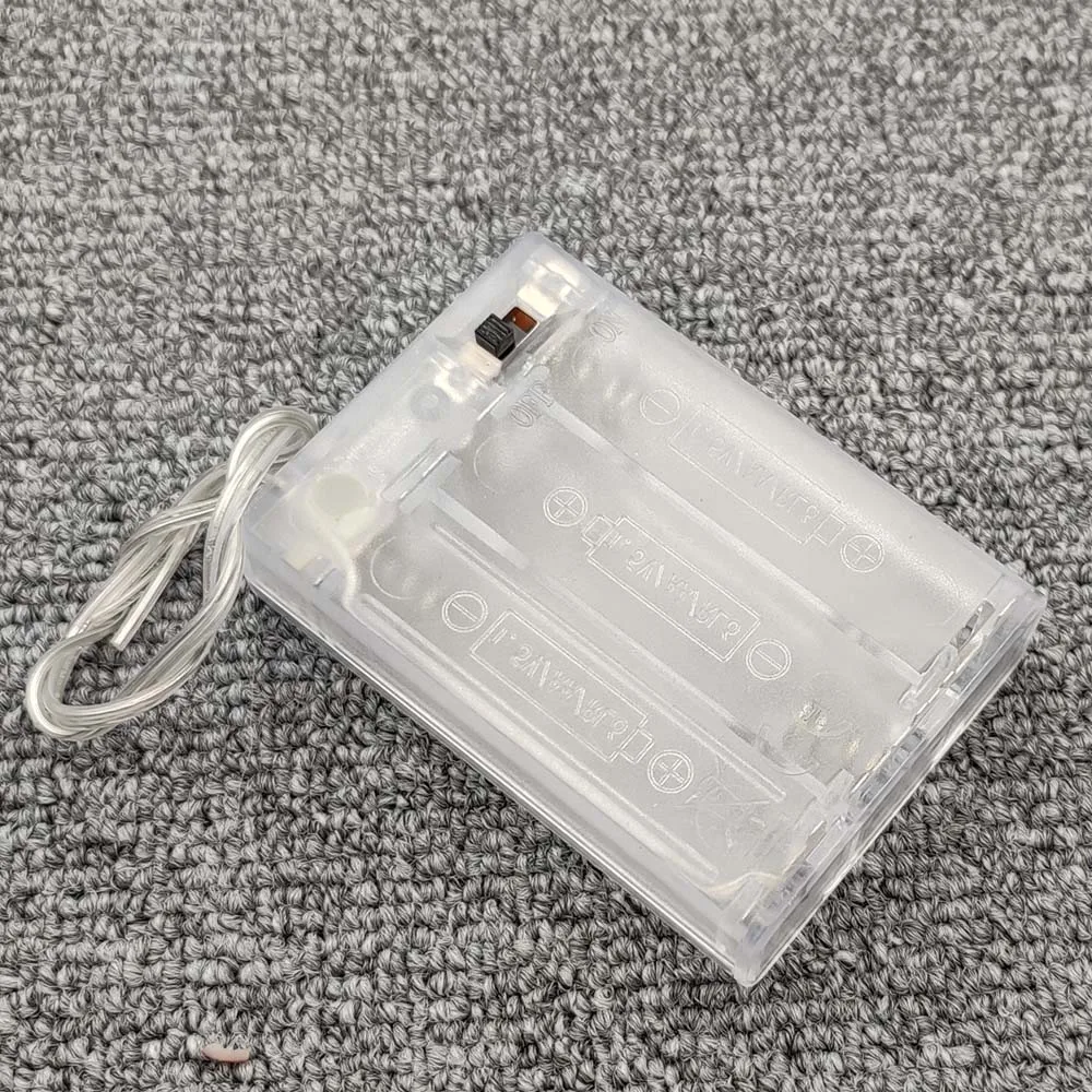 2AA 3AA Battery Holder Battery Storage Case With Switch New AA Battery Box Case With Switch Transparent